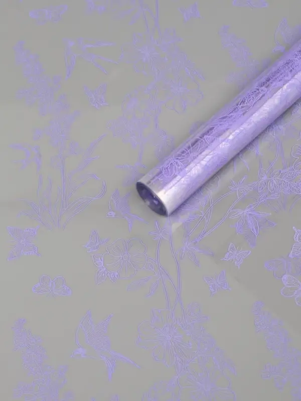 Пленка для цветов "Ласточки", сиреневый классик, 0,6 х 9.3&plusmn;5% м, 40 мкм, 200 гр