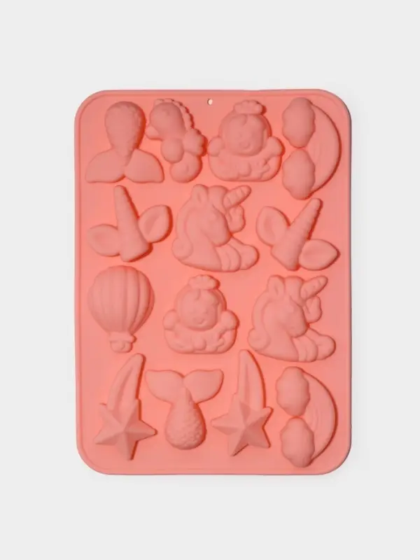 Форма для шоколада Доляна &laquo;Волшебство. Пони&raquo;, силикон, 23&times;16.5&times;2 см, 14 ячеек, розовая