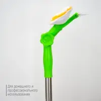 Окномойка с телескопической стальной ручкой и сгоном Доляна, 25×64(93) см, микрофибра