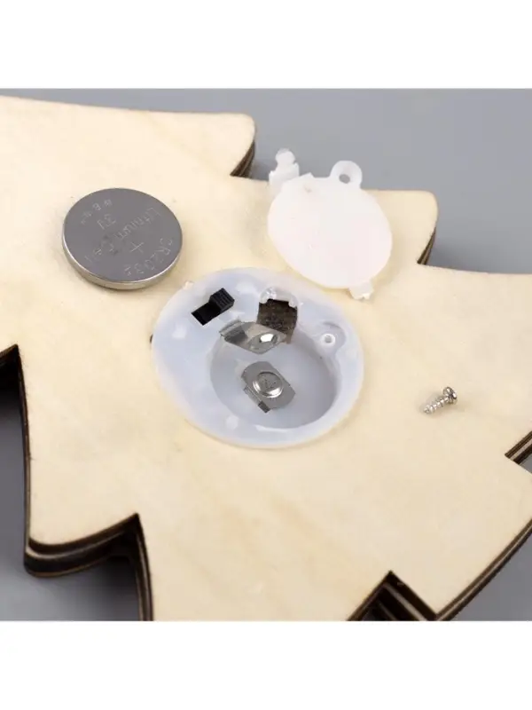 Ёлочная игрушка &laquo;Ёлочка в снежинках&raquo;, 13&times;13&times;1 см, 3 LED, от батареек, свечение тёплое белое