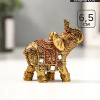 Фигурка полистоун &laquo;Бронзовый слоник с попоной из арабского ковра&raquo;, 6.5&times;5.7&times;2.8 см