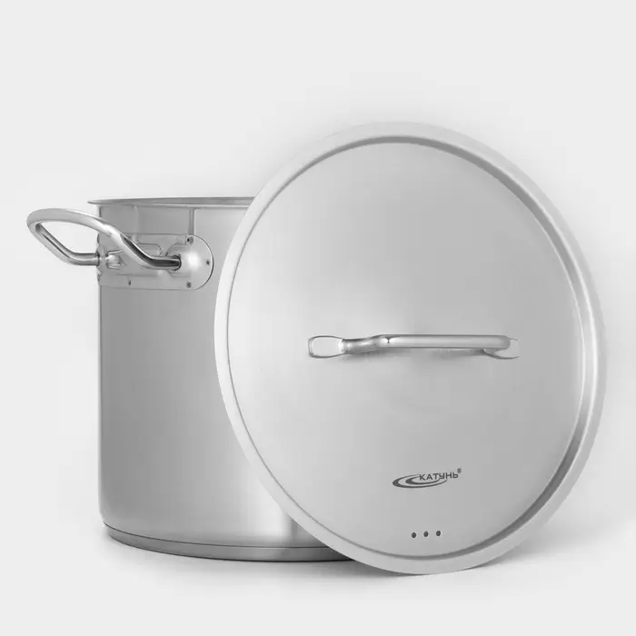 Кастрюля Катунь &laquo;Общепит&raquo;, 9 л, d=24 см, с крышкой, капсульное дно, индукция, нержавеющая сталь, хромированный