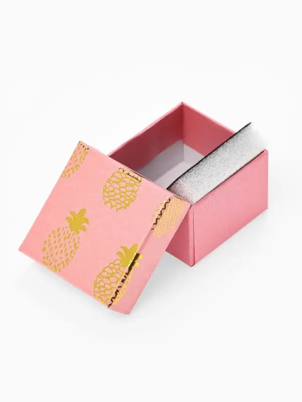 Коробочка подарочная под кольцо, серьги &laquo;Ананасы&raquo;, 5&times;5 см, (размер полезной части 4.5&times;4.5 см), МИКС