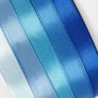 Атласная лента, набор 5 шт., 10 мм, 23&plusmn;1 м, синяя, голубая