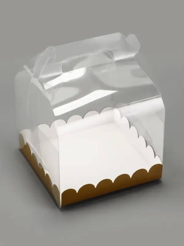 PVC Коробка для бенто - торта, прозрачная, 16&times;16&times;12 см