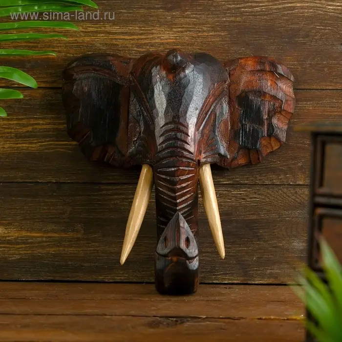 Панно Панно "Голова слона" дерево 27х11х30 см