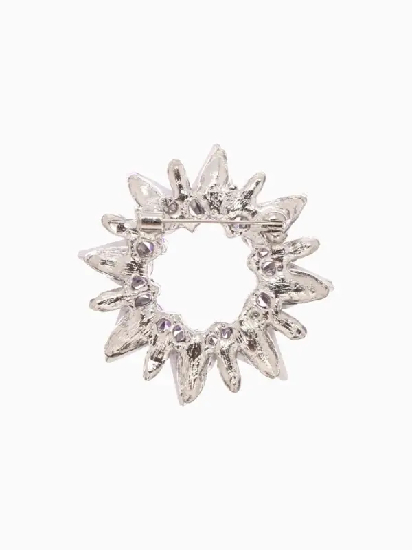 Брошь &laquo;Сияние ореол&raquo;, белый, сиреневая в серебре