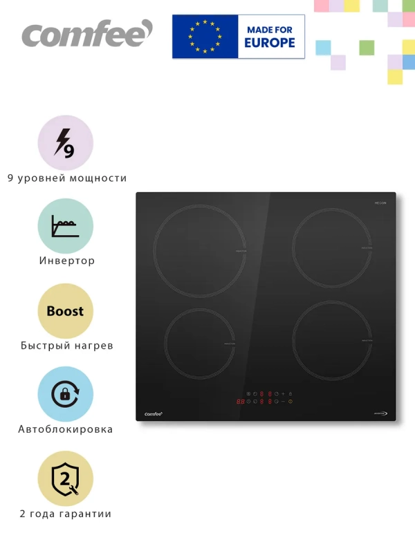 Индукционная варочная панель CIH601,4 конфорки, инвертор Индукционная варочная панель CIH601,4 конфорки, инвертор