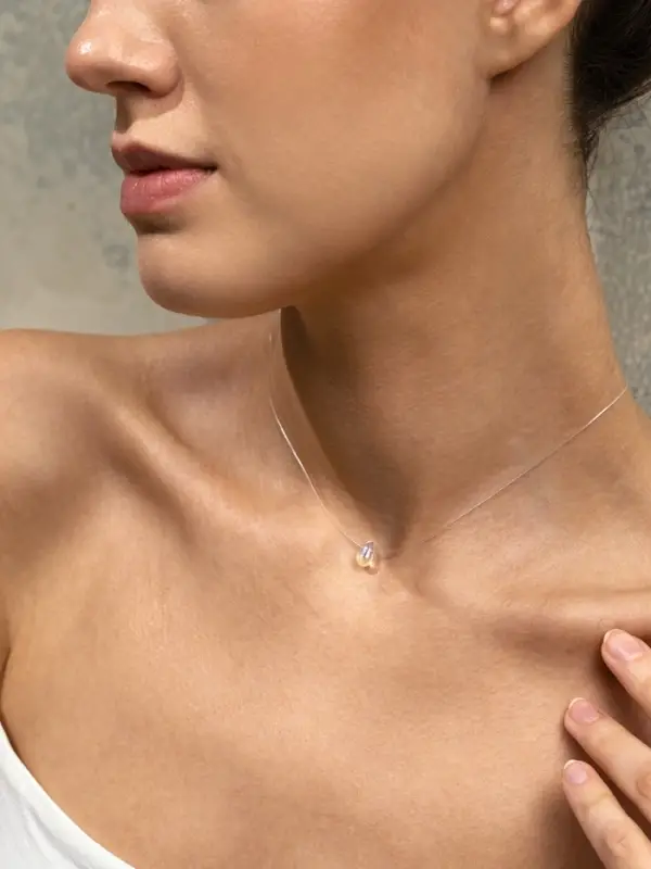 Кулон на леске &laquo;Счастье ждёт тебя&raquo;, капля, радужный, 35 см