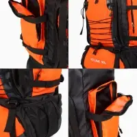 Рюкзак туристический, 90 литров, 6 наружных карманов, шнуровка, оранжевый