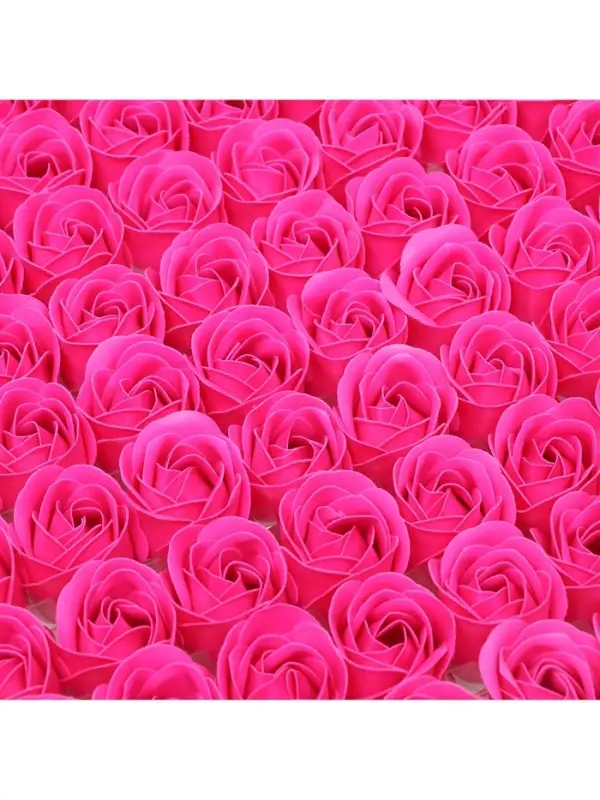 Розы мыльные фуксия, набор 81 шт. в коробке