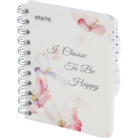 Бизнес-тетрадь А6,120л,кл,спир,пласт Attache Selection Flower Dreams 876753