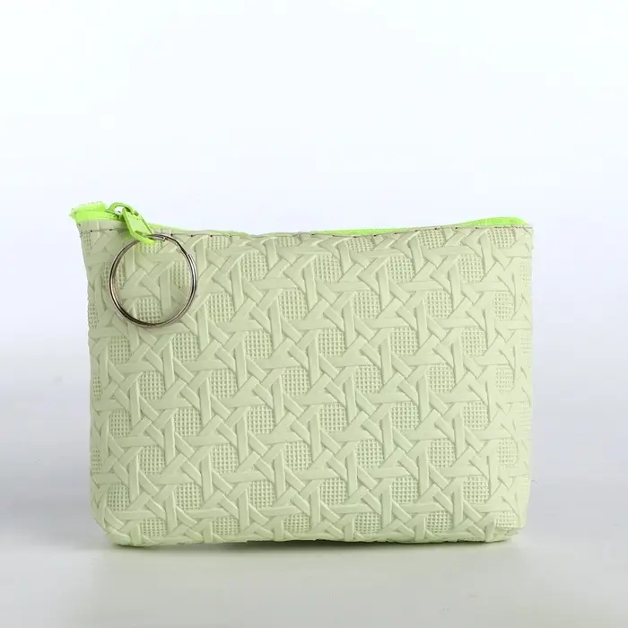 Кошелёк-монетница на молнии, 12&times;2.5&times;8.5 см, зелёный