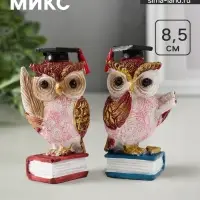 Фигурка полистоун &laquo;Ученый красный филин на книге&raquo;, 3.5&times;4.5&times;8.5 см, МИКС