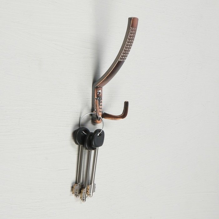 Крючок мебельный ТУНДРА TKT001, трехрожковый, медь Крючок мебельный ТУНДРА TKT001, трехрожковый, медь