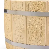 Шайка для бани и сауны &laquo;Русский узор&raquo;, 8 л, деревянная, пластиковая вставка, &laquo;Добропаровъ&raquo;