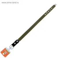 Ошейник брезентовый однослойный, 57&times;2.5 см, ОШ 35-45 см, хаки