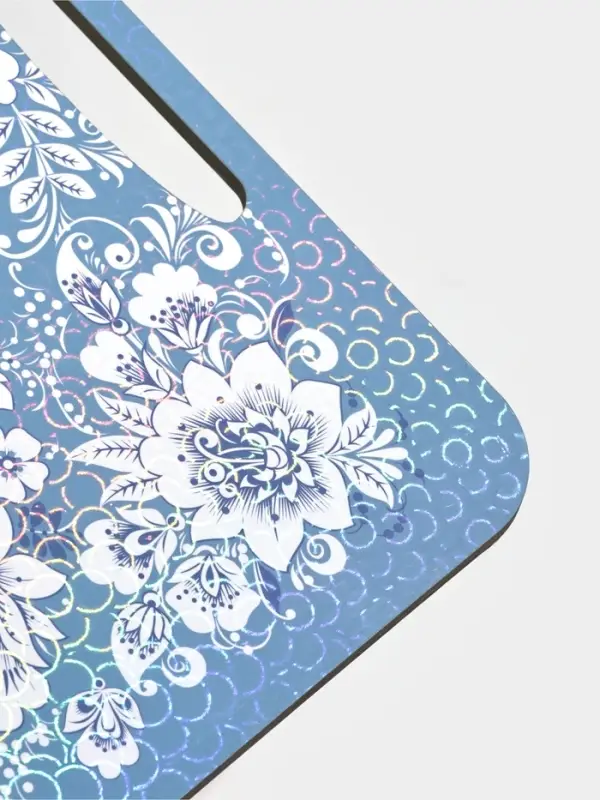 Доска разделочная с ручками Дарим Красиво &laquo;Гжель&raquo;, 36&times;28 см, дерево, голубая