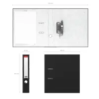 Папка-регистратор А4, 50 мм, ErichKrause &laquo;Бизнес&raquo;, собранный, черный, пластиковый карман, металлический кант, картон 2 мм, вместимость 350 листов