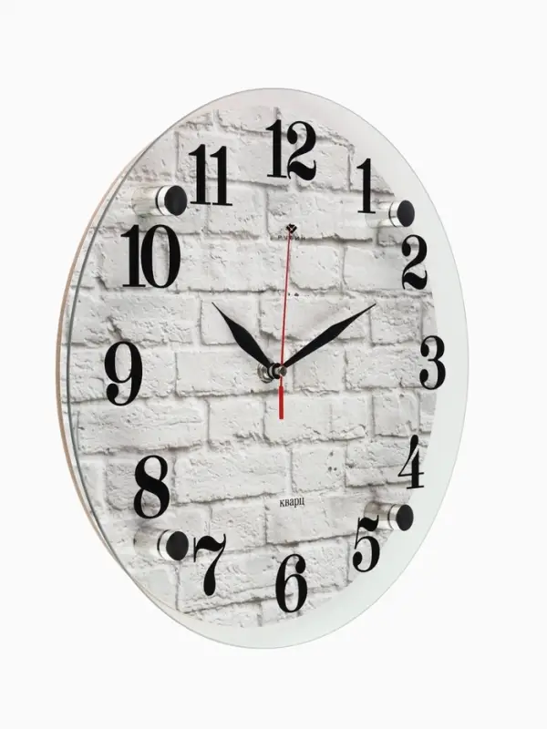 Часы настенные интерьерные &laquo;Кирпичи&raquo;, d=30 см, бесшумные