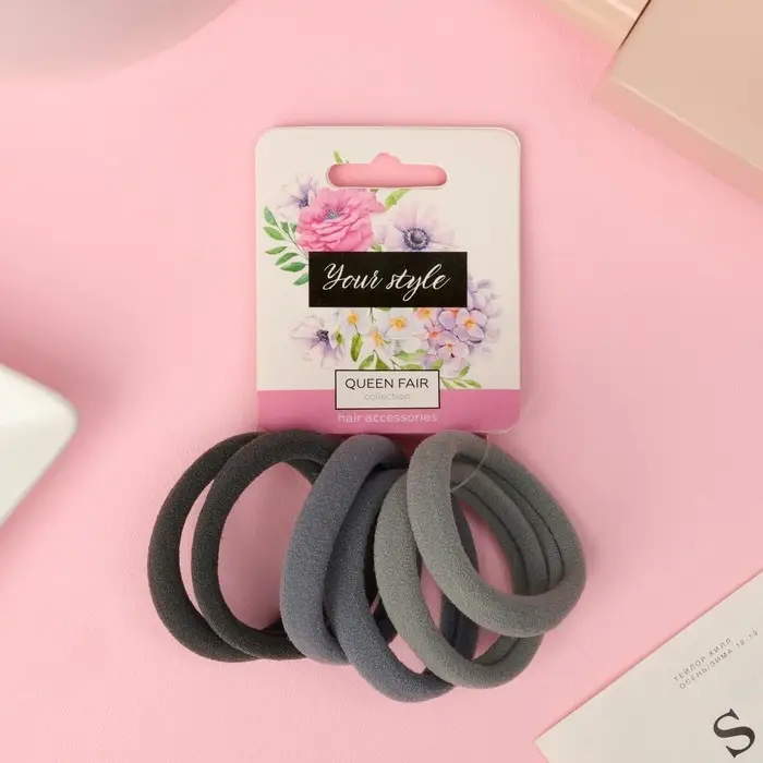 Резинка для волос "Спорт" (набор 6 шт) холодок, 5 см