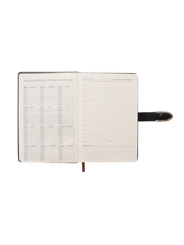 Ежедневник недатированный формат А5, с хлястиком, 112л, линия, пвх, Черный Ежедневник недатированный формат А5, с хлястиком, 112л, линия, пвх, Черный