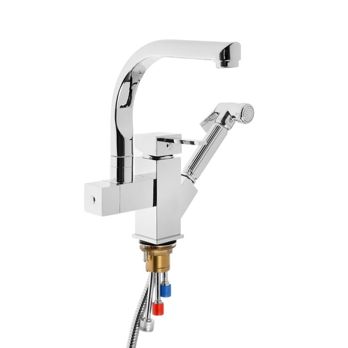 Cмеситель для кухни Accoona A4491, с гигиеническим душем, латунь, хром Cмеситель для кухни Accoona A4491, с гигиеническим душем, латунь, хром