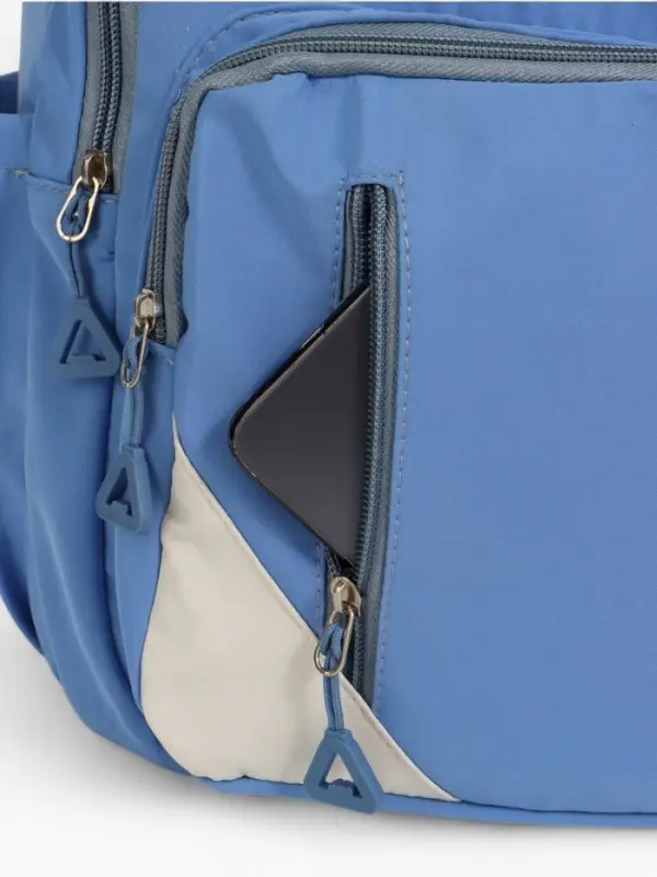 Рюкзак школьный на молнии, с отделами, карманами, размер 31&times;18&times;44 см, голубой