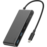 Разветвитель USB Belkin (AVC023hqSGY)хаб 7в1 4K@60Hz 100W сер.косм