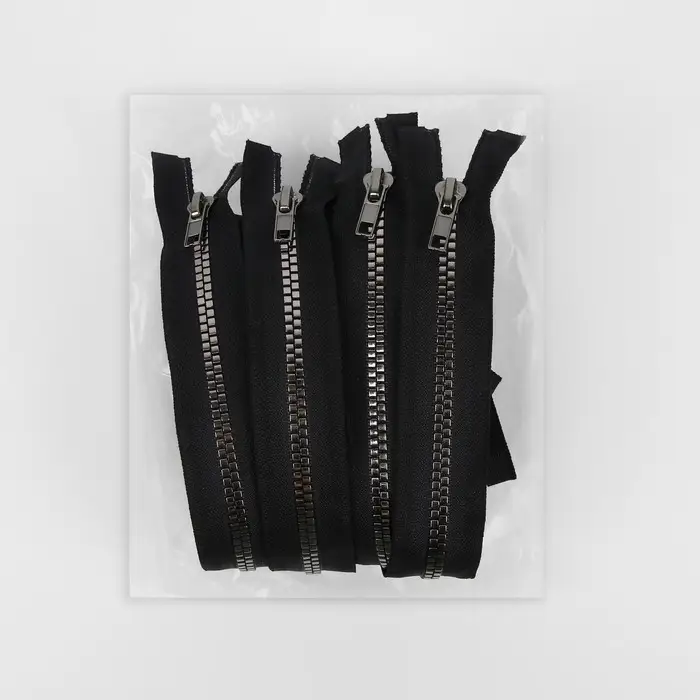 Молния «Трактор», №5, разъёмная, декоративное звено «Квадрат», замок автомат, 80 см, чёрная