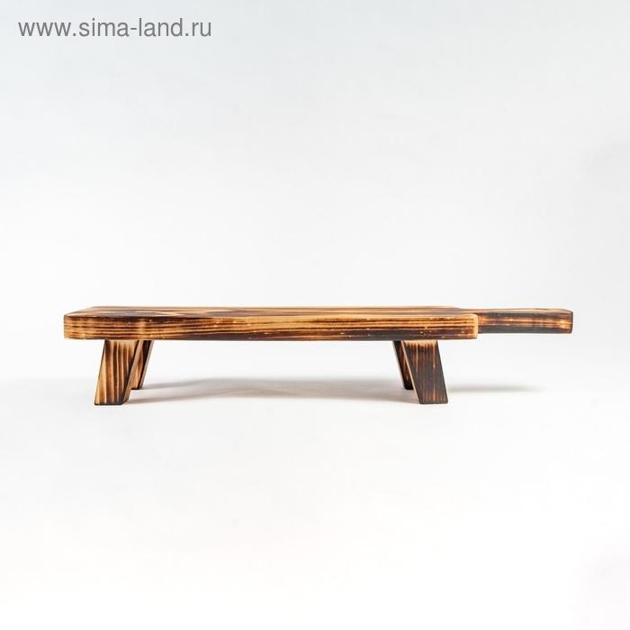 Доска деревянная разделочная, для подачи на ножках из натурального кедра Mаgistrо, 38×10,5×6,5 см, с ручкой, обожжённая Доска деревянная разделочная, для подачи на ножках из натурального кедра Mаgistrо, 38×10,5×6,5 см, с ручкой, обожжённая