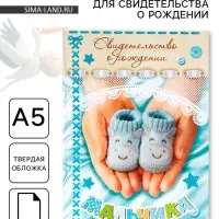 Папка для свидетельства о рождении, А5 &laquo;Мальчик&raquo;