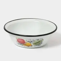 Миска эмалированная &laquo;Цветное печенье&raquo;, 1 л, белая