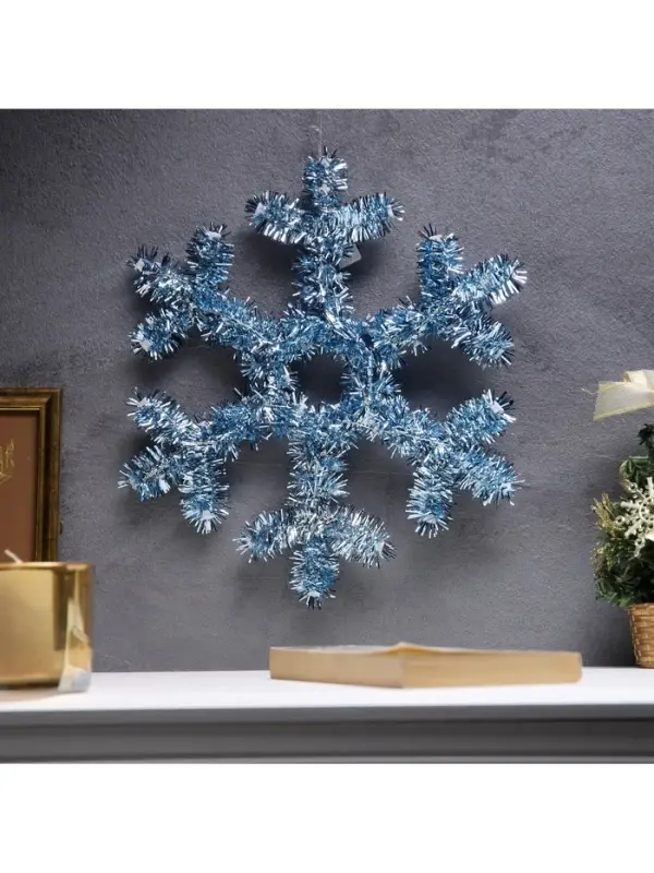 Светодиодная фигура из мишуры &laquo;Снежинка голубая&raquo; 32&times;2 см, 20 LED, батарейки AG10&times;3 (в комплекте), свечение тёплое белое