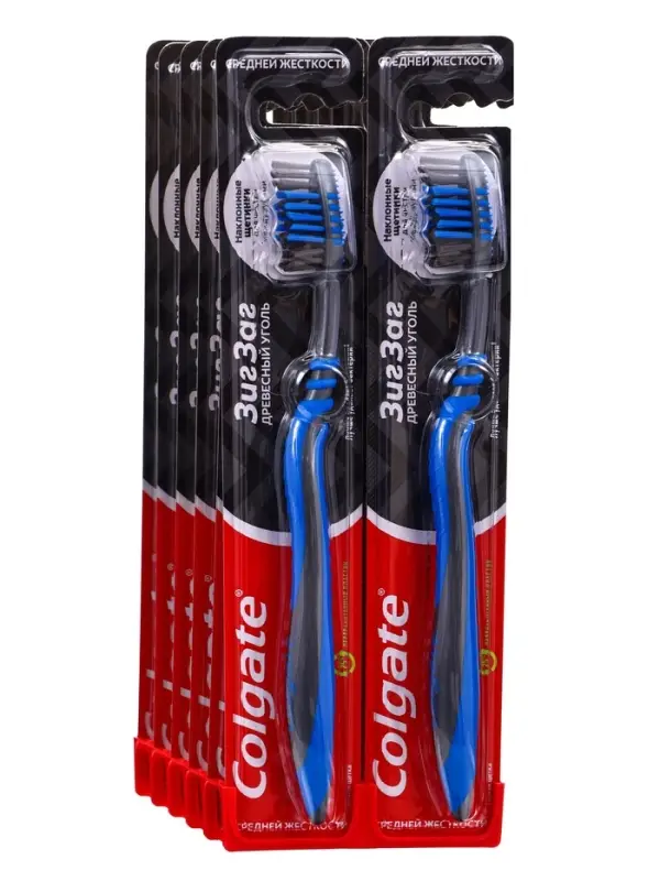 Зубная щётка Colgate &laquo;ЗигЗаг&raquo;, древесный уголь