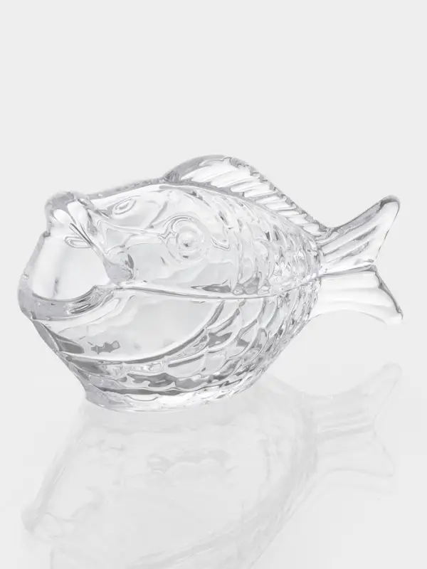 Икорница стеклянная  Икорница стеклянная "Рыба" 16,6х7,5х9,5 см, прозрачная