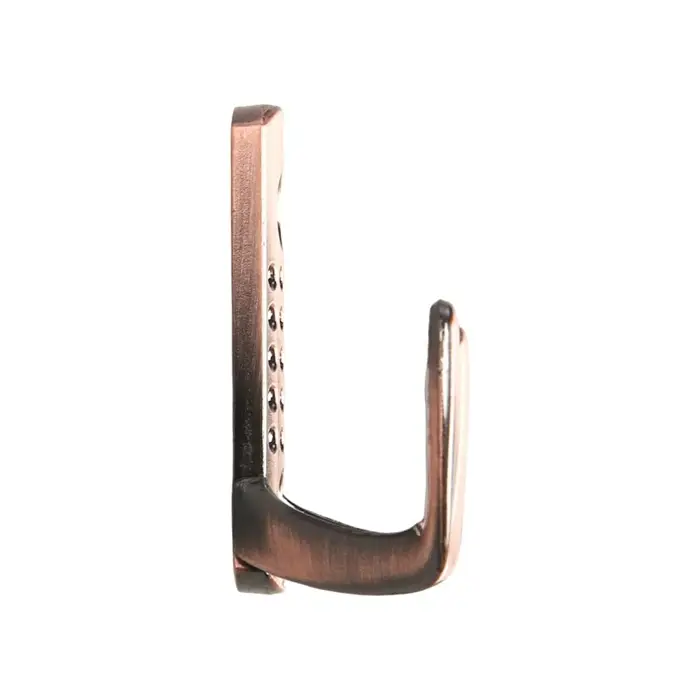 Крючок мебельный ТУНДРА TKd=011, двухрожковый, медь