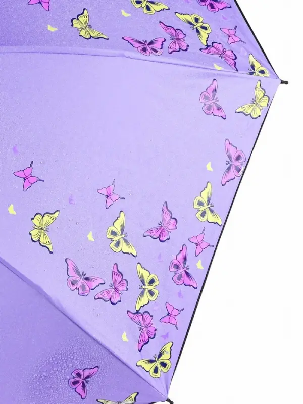 Зонт механический &laquo;Бабочки&raquo;, с проявляющимся рисунком, 4 сложения, 8 спиц, R=47/55 см, d=94 см, МИКС