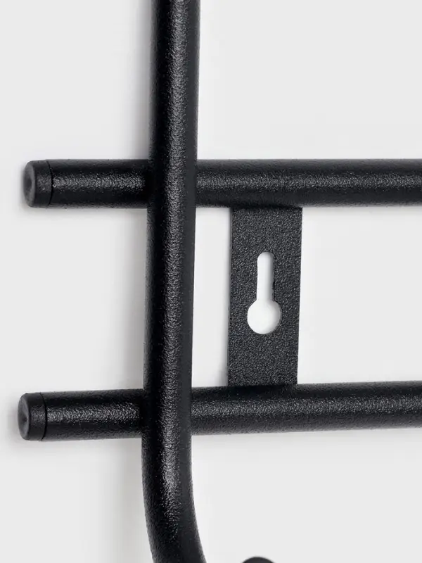 Вешалка настенная с полкой &laquo;Комфорт&raquo;, 5 крючков, чёрная