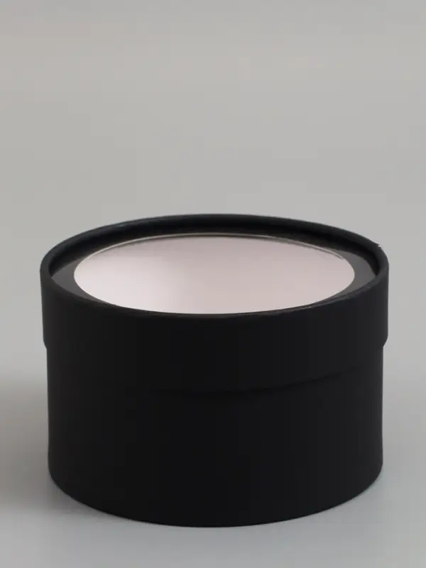 Подарочная коробка черная, завальцованная с окном, 16 х 11 см