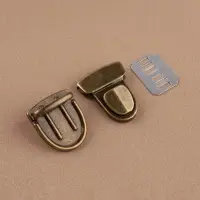 Застёжка для сумки, 4×3 см, цвет бронзовый