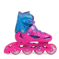 Коньки детские раздвижные BlackAqua, р. 30-33, для фитнеса, с роликовой платформой, мультиколор