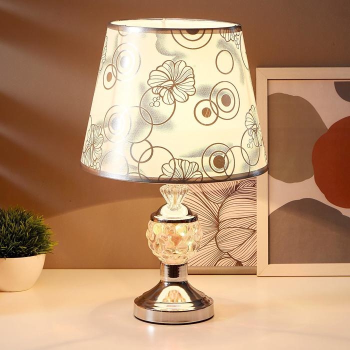 Лампа настольная "Азалия" 1х40Вт Е27 220В серебро 25х25х40 см RISALUX