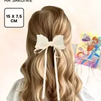 Бант для волос на заколке с лентами, жёлтый, Винкс