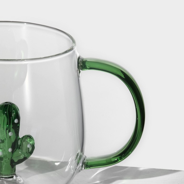 Кружка стеклянная с фигуркой на дне &laquo;Серен. Кактус&raquo;, 350 мл