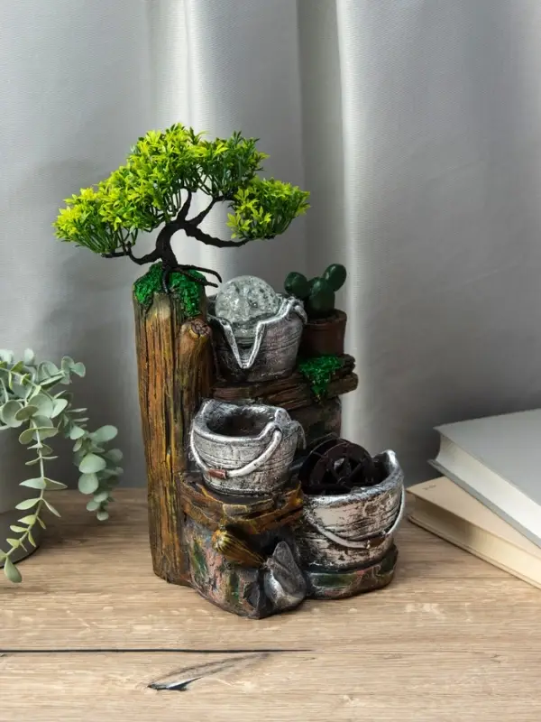 Фонтан Фонтан "Ведерки под деревом" 32х15х13 см (с подсветкой)