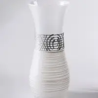 Ваза &laquo;Эридан. Белоснежный узор&raquo;, волна, h=26 см, стекло, белая