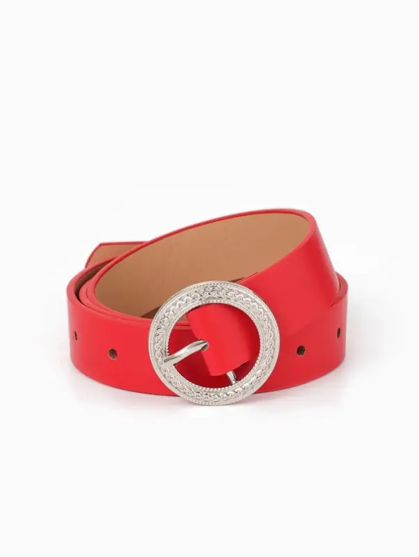 Ремень женский, 1 прокол, 3.5&times;110 см, без винта, красный