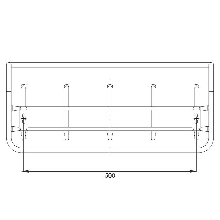 Вешалка настенная с полкой на 5 крючков, 60×22×26,5 см, цвет медный антик Вешалка настенная с полкой на 5 крючков, 60×22×26,5 см, цвет медный антик