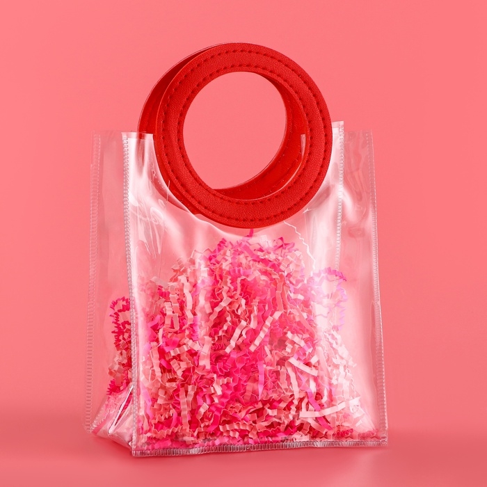 Пакет подарочный из ПВХ, красный, 17 х 15 х 8 см Пакет подарочный из ПВХ, красный, 17 х 15 х 8 см